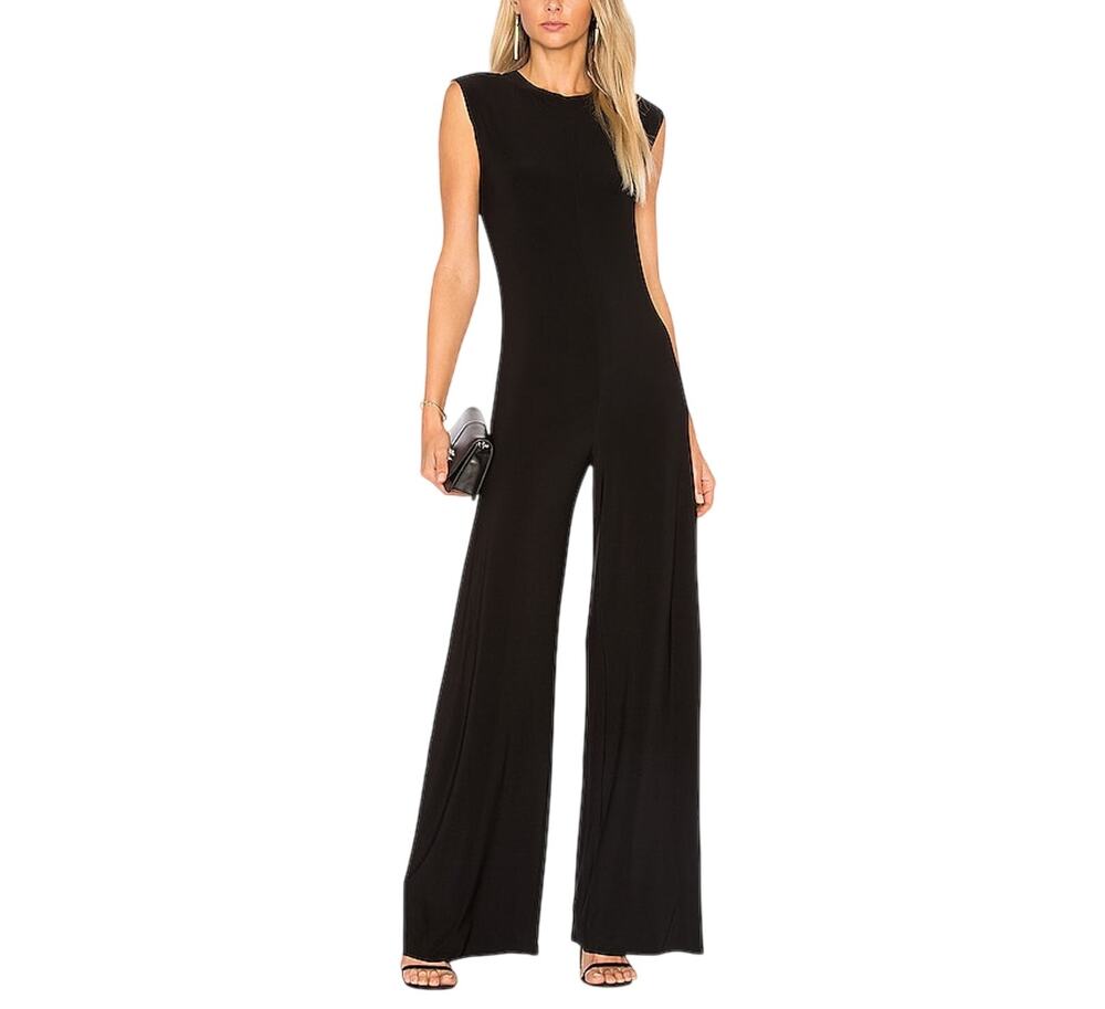 Norma Kamali Sleek Black Sleeveless Jumpsuit Size L